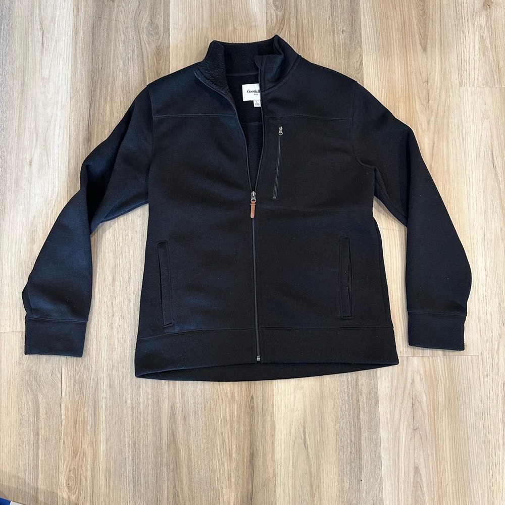 Goodfellow & Co Black Lightweight Full-Zip Shirt Jacket Large